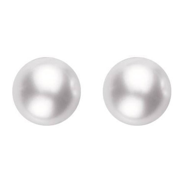 Mikimoto 18ct White Gold 6mm White Grade AAA Pearl Stud Earrings - White Gold