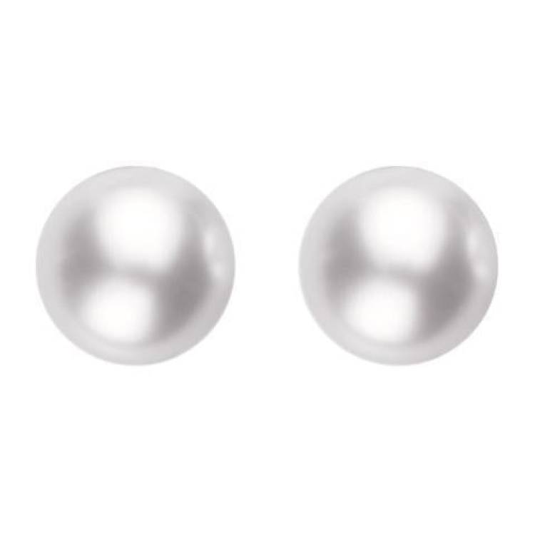 Mikimoto 18ct White Gold 7.5mm White Grade A+ Pearl Stud Earrings - TITLE