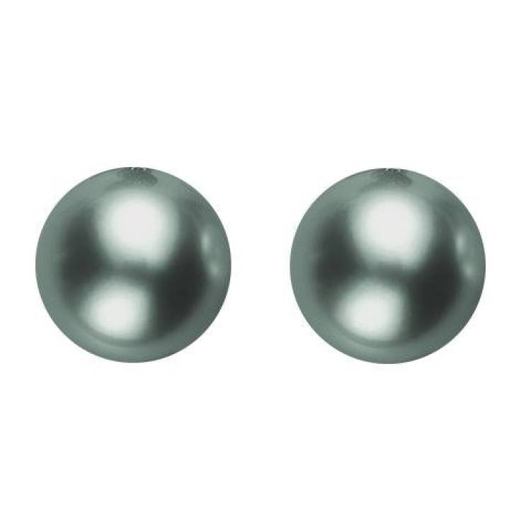 Mikimoto 18ct White Gold 8mm A+ Black South Sea Pearl Stud Earrings - TITLE White Gold