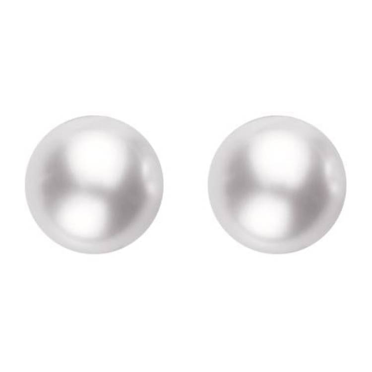 Mikimoto 18ct White Gold 8mm White Grade AA Pearl Stud Earrings - White Gold