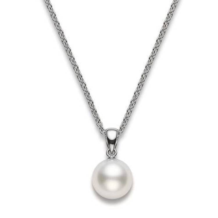 Mikimoto 18ct White Gold 9mm White A+ South Sea Pearl Necklace - White Gold