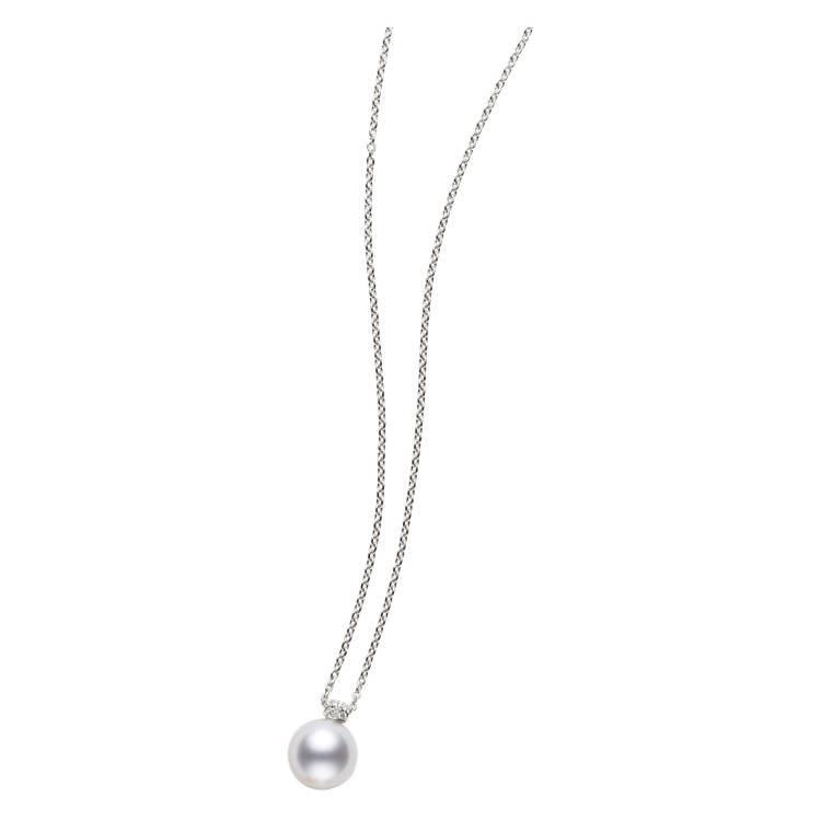 Mikimoto 18ct White Gold Diamond 11mm White South Sea Pearl Necklace - TITLE White Gold
