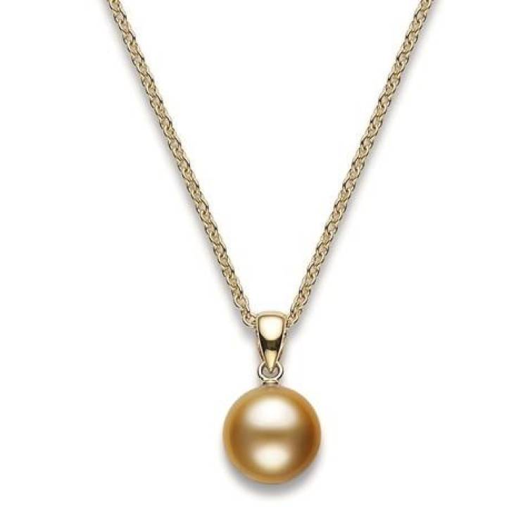 Mikimoto 18ct Yellow Gold 10mm Golden A+ South Sea Pearl Necklace - TITLE Yellow Gold