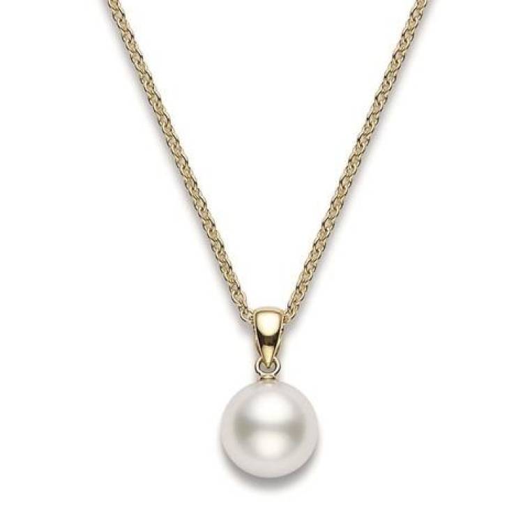 Mikimoto 18ct Yellow Gold 10mm White A+ South Sea Pearl Necklace - Yellow Gold