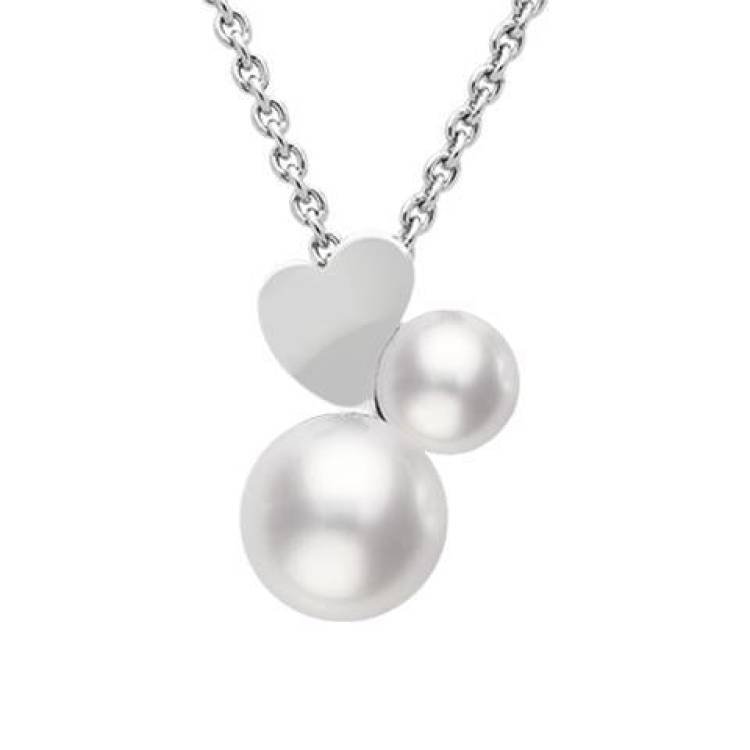 Mikimoto Precious Heart 18ct White Gold White Akoya Pearl Necklace