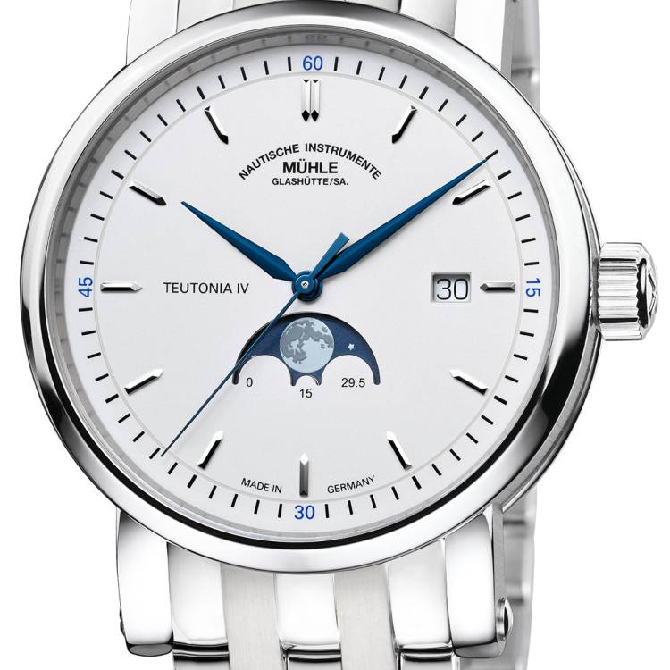 Muhle Glashutte Watch Teutonia IV Moonphase - Silver