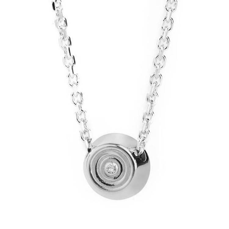 My Last Rolo Sterling Silver Diamond Necklace