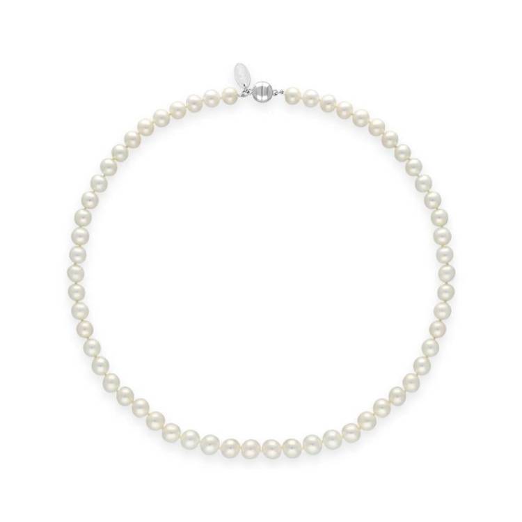 White Pearl 8mm Round Bead Necklace