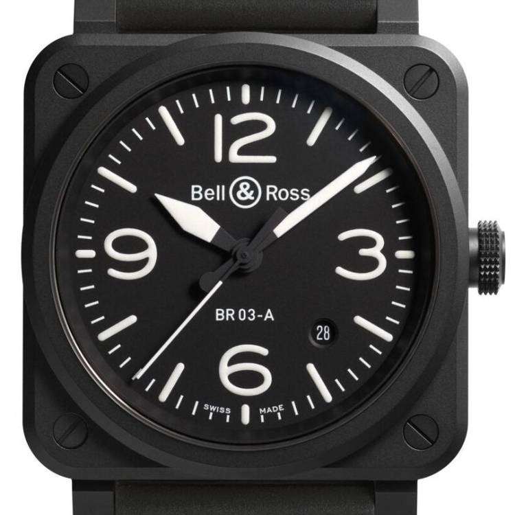 Bell & Ross Watch BR 03 Auto Black Matt Ceramic