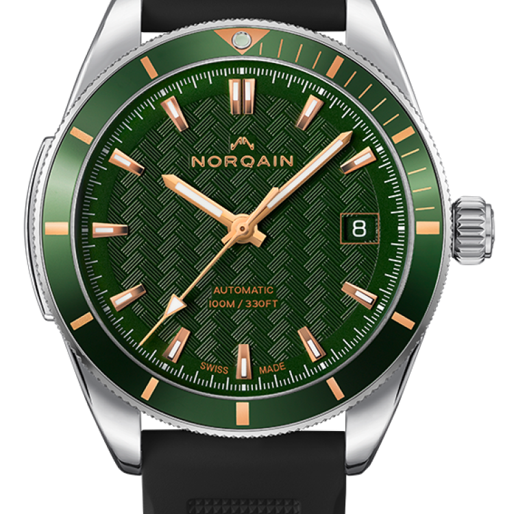 Norqain Watch Adventure 37mm Green & Gold Black Rubber