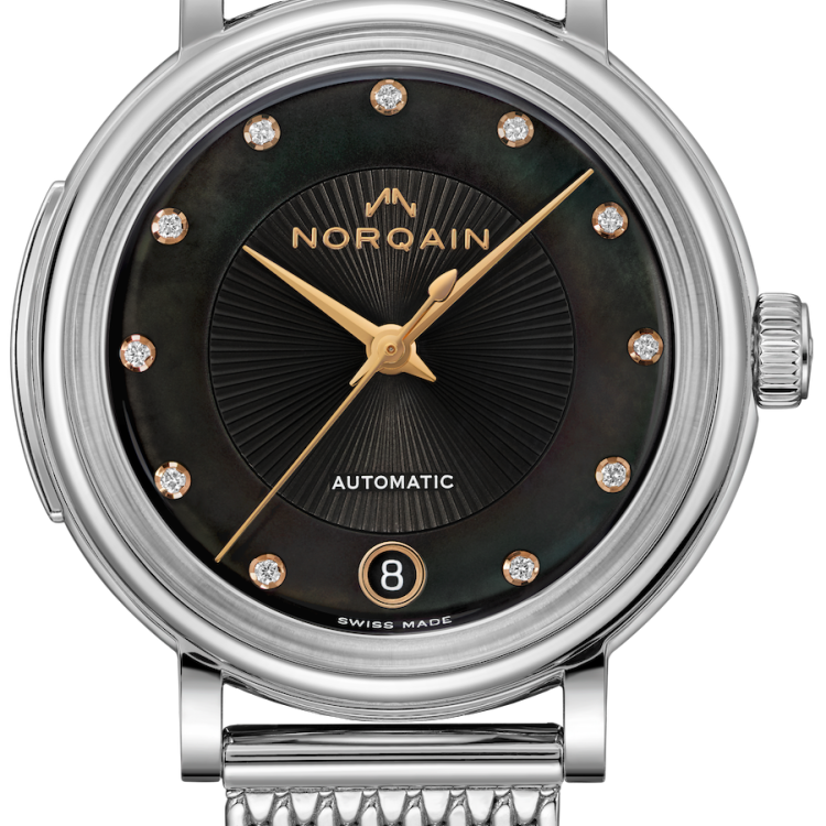 Norqain Watch Freedom 60 Black MOP Diamond Bracelet