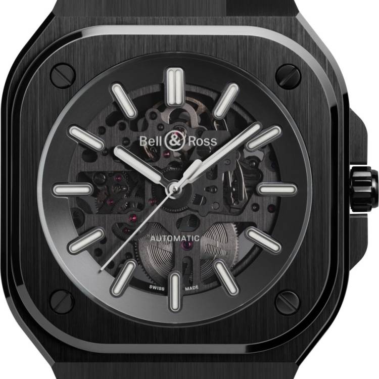 Bell & Ross Watch BR 05 Skeleton Black Ceramic Rubber