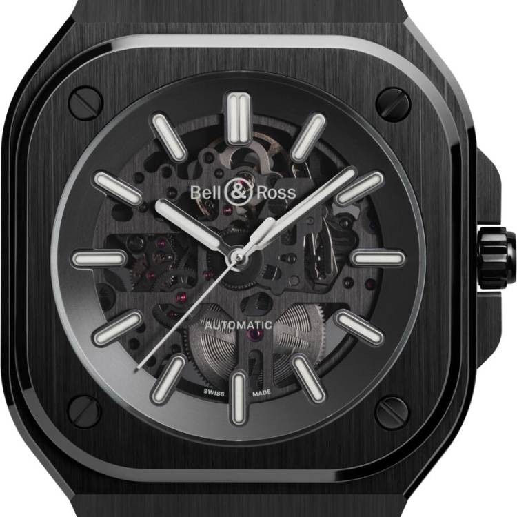 Bell & Ross Watch BR 05 Skeleton Black Ceramic Bracelet