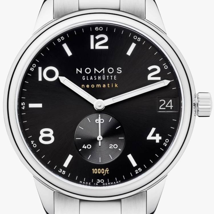 Nomos Glashutte Watch Club Sport Neomatik 42 Date Black Sapphire Crystal