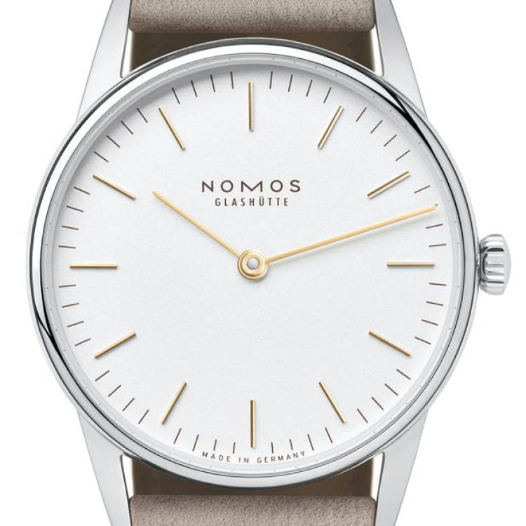 Nomos Glashutte Watch Orion 33 Duo Steel Back - White