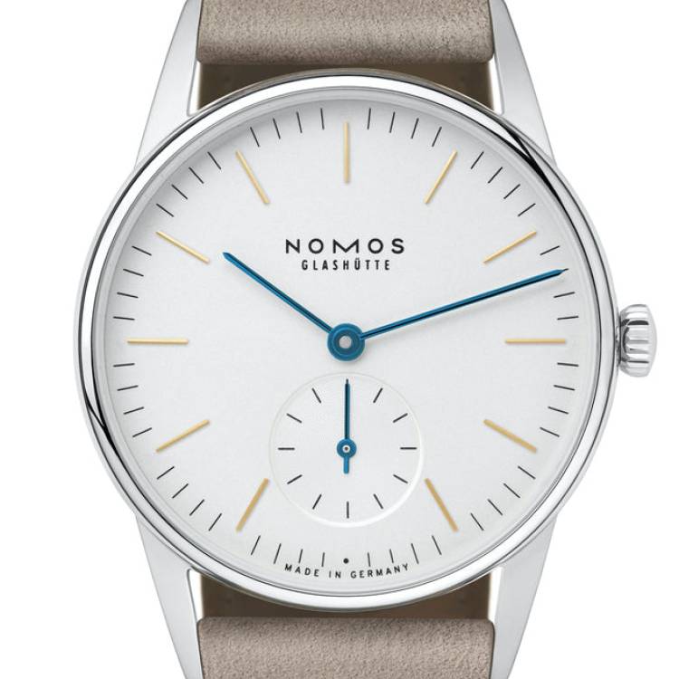 Nomos Glashutte Watch Orion 33 Steel Back - White