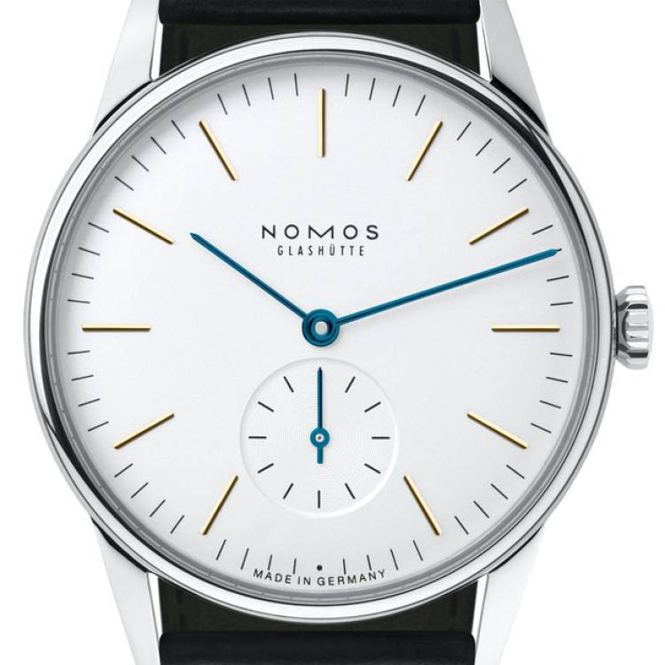 Nomos Glashutte Watch Orion Steel Back - White