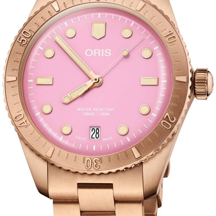 Oris Watch Divers Sixty-Five Cotton Candy Lipstick Pink Bracelet