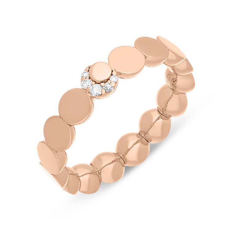 Pasquale Bruni Luce 18ct Rose Gold 0.05ct Diamond Half Moon Small Ring D - Large (56, 57, 58)