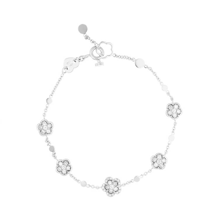 Pasquale Bruni Figlia Dei Fiori 18ct White Gold 0.60ct Diamond Flower Bracelet - Gold