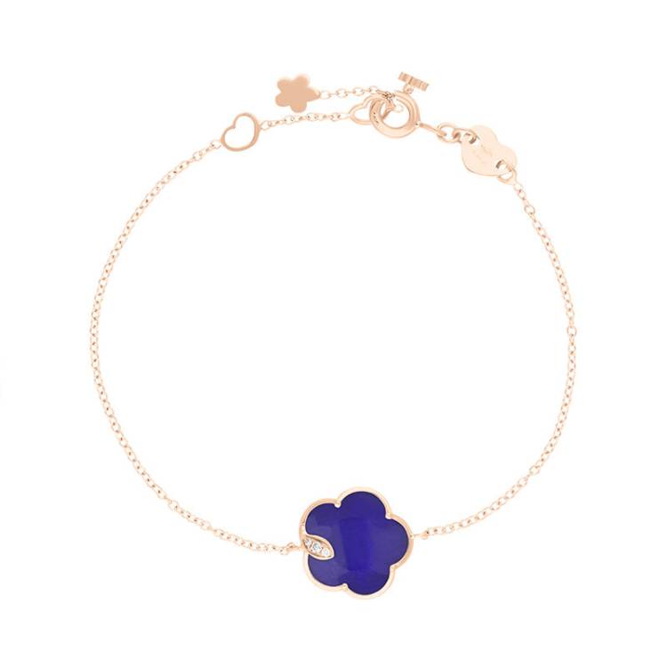 Pasquale Bruni Petit Joli 18ct Rose Gold Diamond Lapis Lazuli Rock Crystal Doublet Bracelet - Gold
