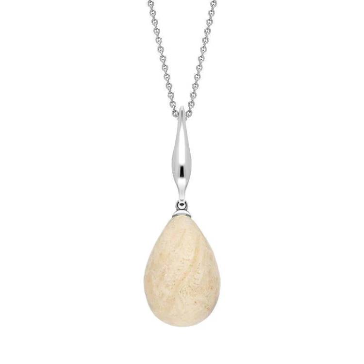 Sterling Silver Coquina Tapered Top Pear Necklace