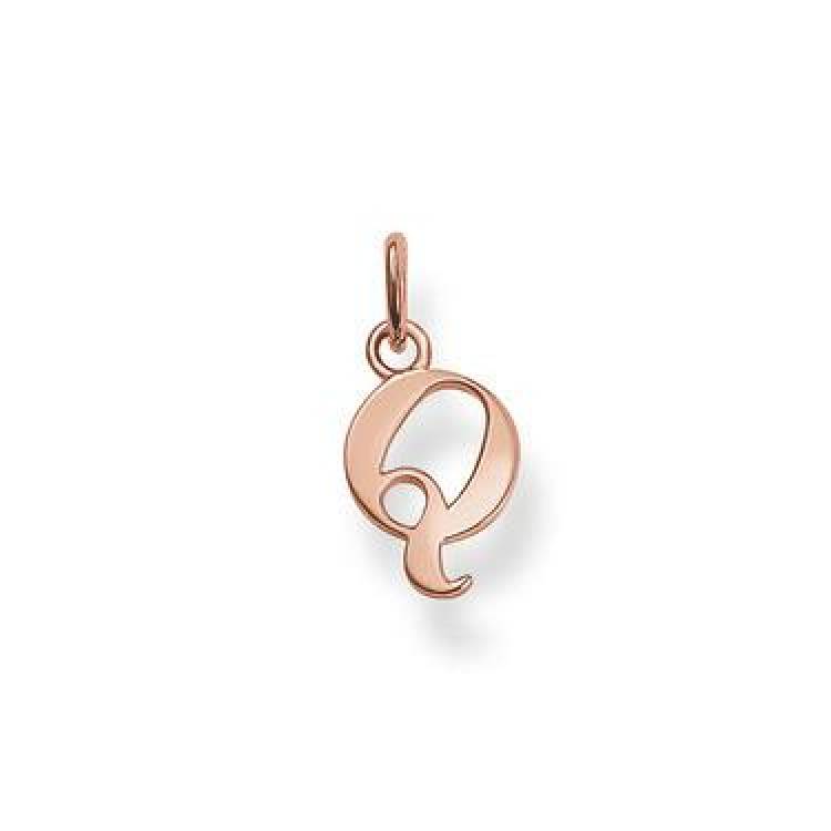 Thomas Sabo Rose Gold Letter Q Pendant D - TITLE Silver