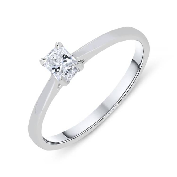 Phoenix Cut 18ct White Gold 0.24ct Diamond Solitaire Ring D - M