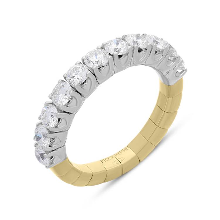 Picchiotti Xpandable 18ct White Yellow Gold 1.16ct Diamond Ring D - J