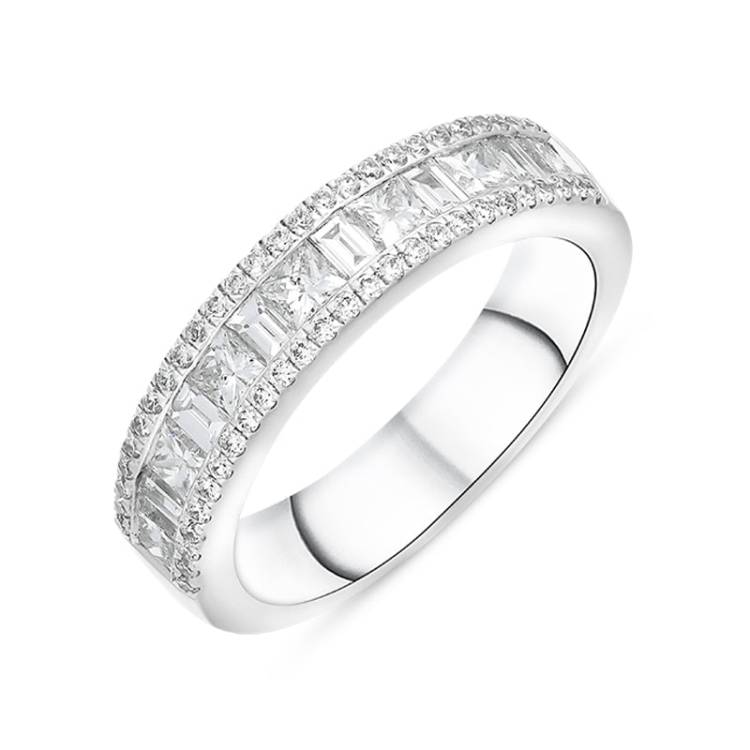 Platinum 1.08ct Diamond Half Eternity Ring - Platinum