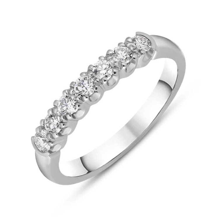 Platinum 0.30ct Diamond Claw Set Wedding Half Eternity Ring - Platinum