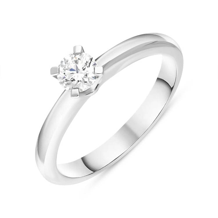 Platinum Diamond Round Brilliant Cut Certified Solitaire Ring - M