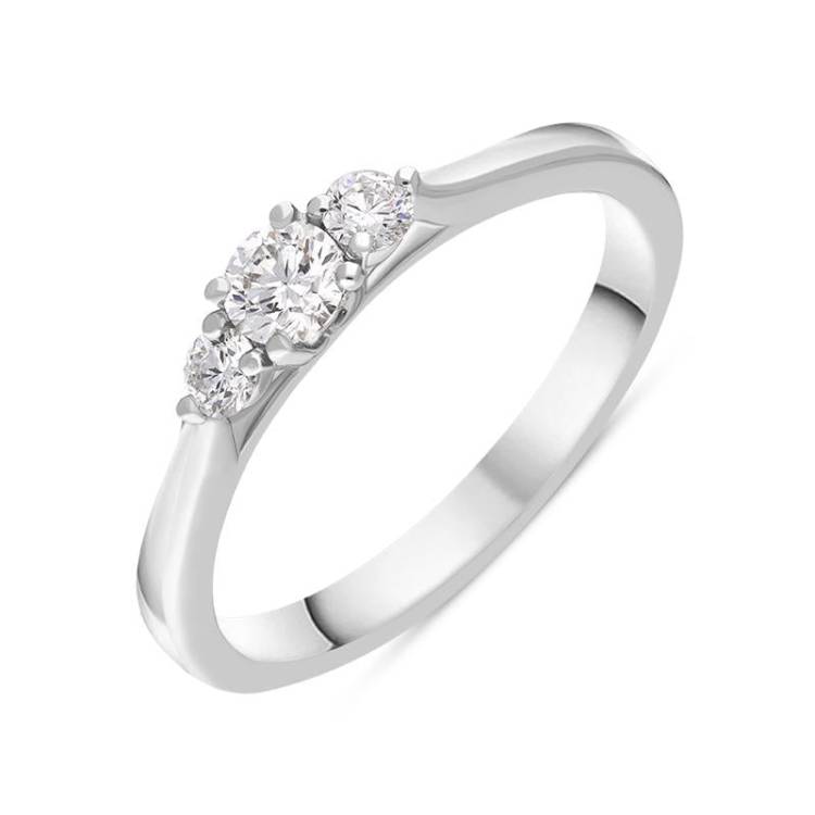 Platinum Diamond Three Stone Ring