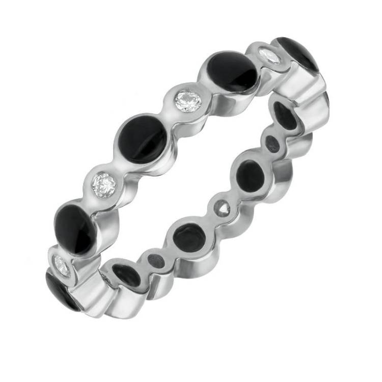 Platinum Whitby Jet Diamond Eternity Ring
