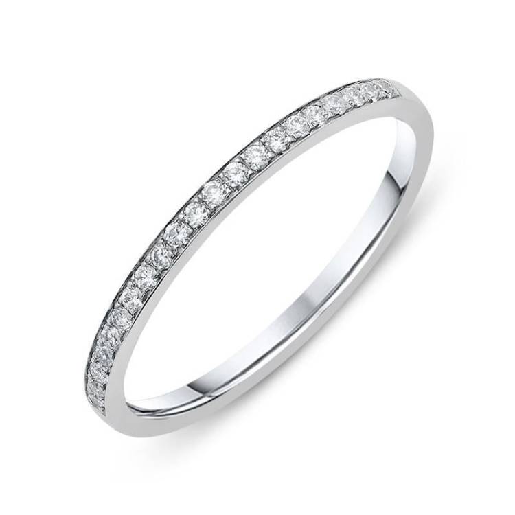 Platinum 0.10ct Diamond Brilliant Cut Half Eternity Ring - TITLE Platinum