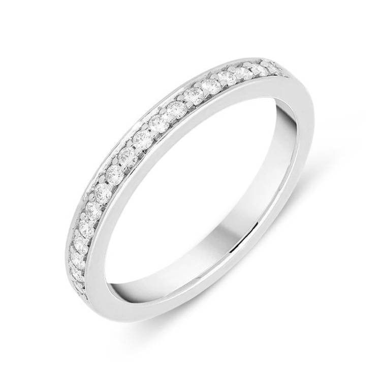 Platinum 0.19ct Diamond Brilliant Cut Wedding Half Eternity Ring - N
