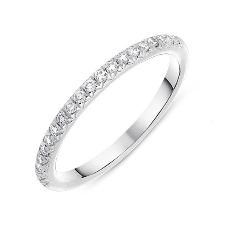 Platinum 0.20ct Diamond Brilliant Cut Wedding Half Eternity Ring - TITLE Platinum