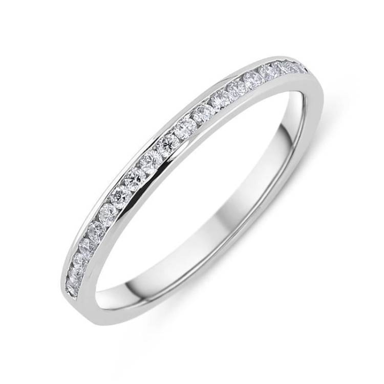 Platinum 0.20ct Diamond Channel Set Wedding Half Eternity Ring - TITLE Platinum