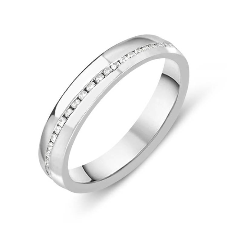 Platinum 0.28ct Diamond Diagonal Line Eternity Ring - M