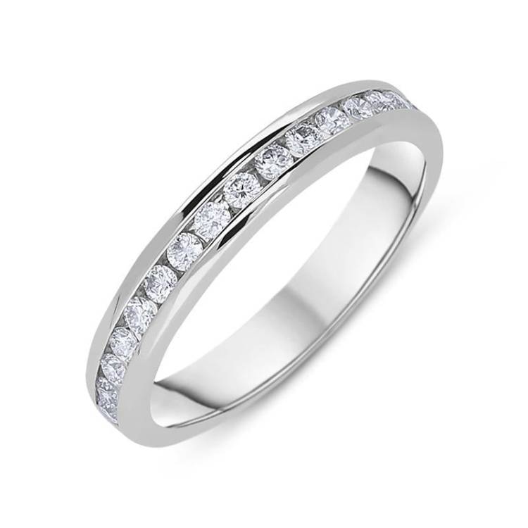 Platinum 0.30ct Diamond Brilliant Cut Wedding Half Eternity Ring - TITLE Platinum