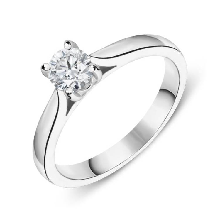 Platinum 0.33ct Diamond Solitaire Ring - O