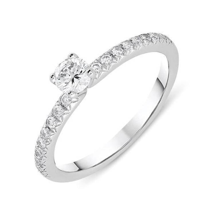 Platinum 0.44ct Diamond Brilliant Cut Ring - Option1 Value Platinum
