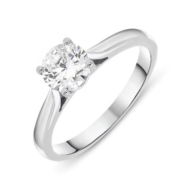 Platinum 0.80ct Diamond Brilliant Cut Solitaire Ring - Option1 Value Platinum