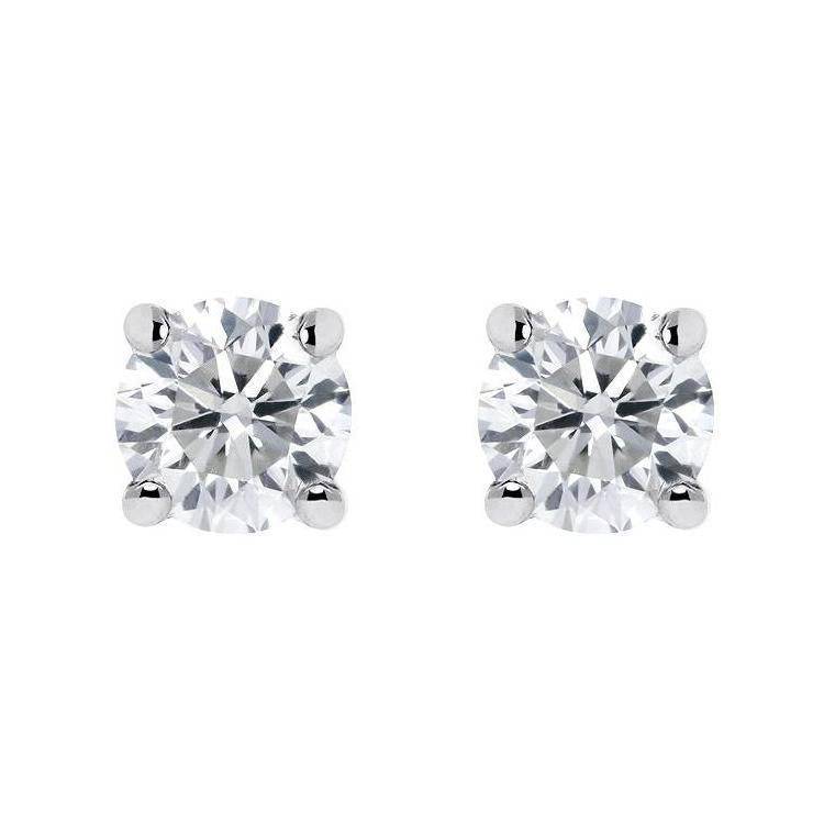 Platinum 0.50ct Diamond Claw Set Solitaire Stud Earrings