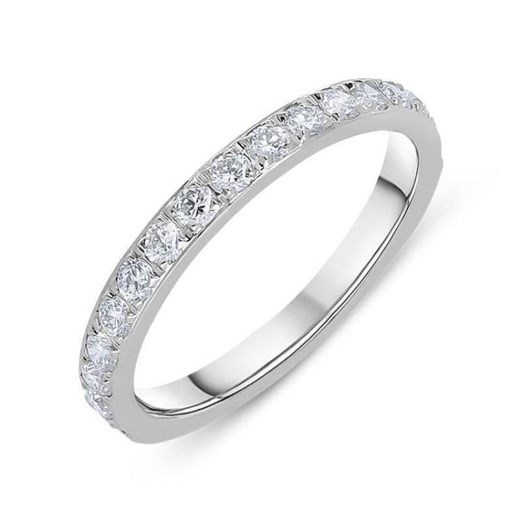 Platinum 0.50ct Diamond Wedding Half Eternity Ring - M