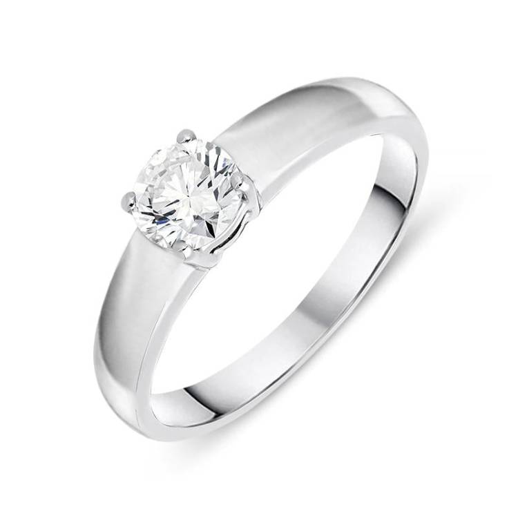 Platinum 0.53ct Diamond Brilliant Cut Solitaire Ring - N