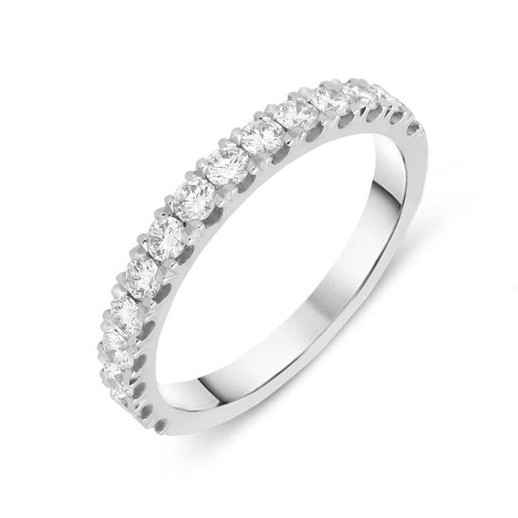 Platinum 0.58ct Diamond Brilliant Cut Wedding Half Eternity Ring - TITLE Platinum