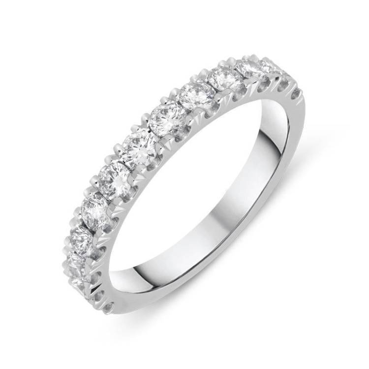 Platinum 0.81ct Diamond Brilliant Cut Wedding Half Eternity Ring - TITLE Platinum