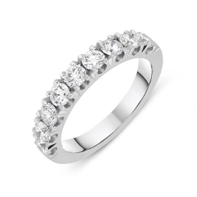 Platinum 1.07ct Diamond Brilliant Cut Wedding Half Eternity Ring - TITLE Platinum