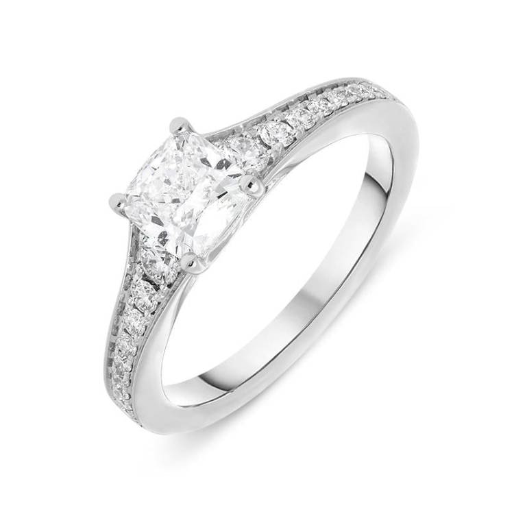 Platinum 1.17ct Diamond Cushion Cut Ring - N